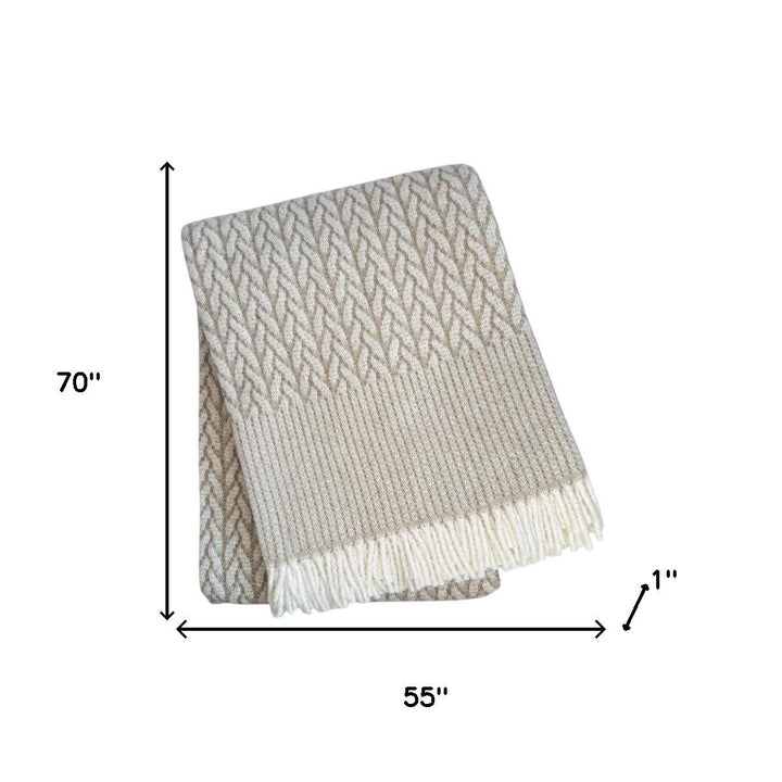 CinnaWeave Plush Cotton Blend Throw Blanket – Cozy Woven Fringe Accent | Designer Comfort | Trufairs