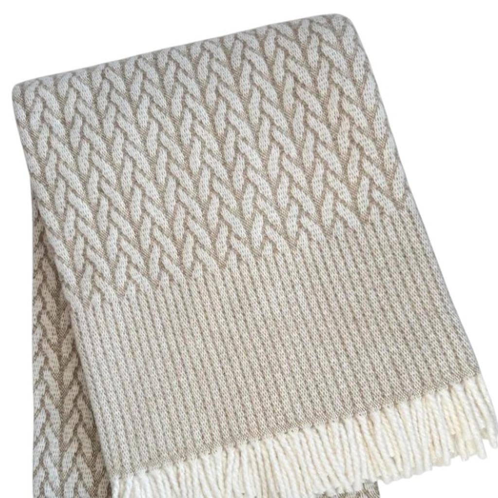 CinnaWeave Plush Cotton Blend Throw Blanket – Cozy Woven Fringe Accent | Designer Comfort | Trufairs