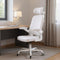 Ergonomic Office Chair Home Computer Desk Chair Adjustable Lumbar Support Flip Up Armrests Breathable Mesh Seat with Headrest White