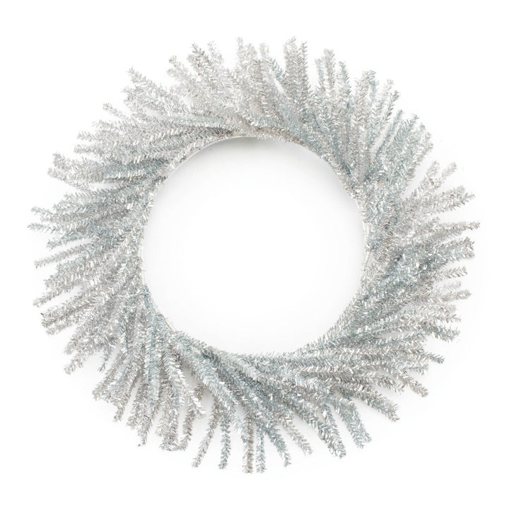 Silver Tinsel Glam Wreath – Sparkling Holiday Accent | Modern Christmas Decor | Trufairs