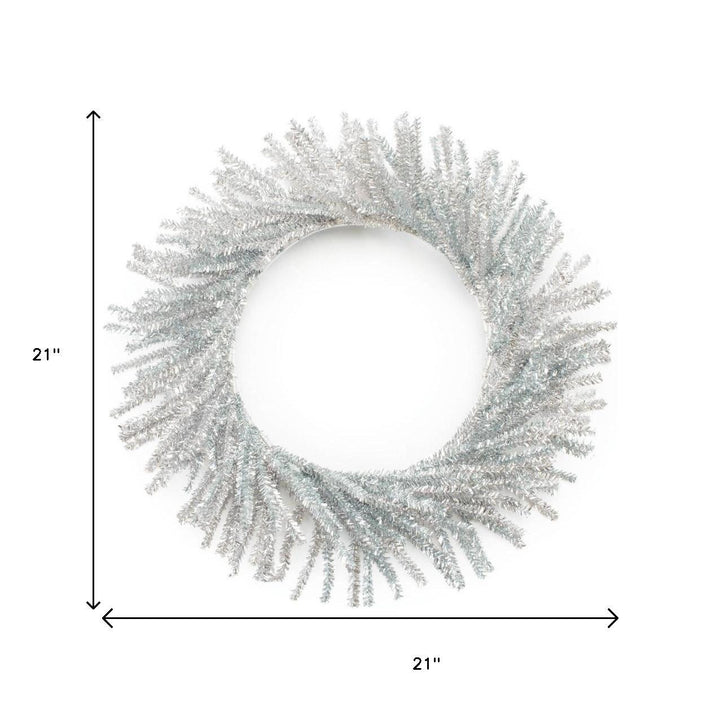 Silver Tinsel Glam Wreath – Sparkling Holiday Accent | Modern Christmas Decor | Trufairs