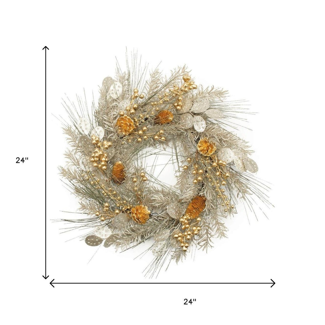 Eucalyptus Pine Glam Wreath – Mixed Metallic Holiday Accent | Christmas Decor | Trufairs