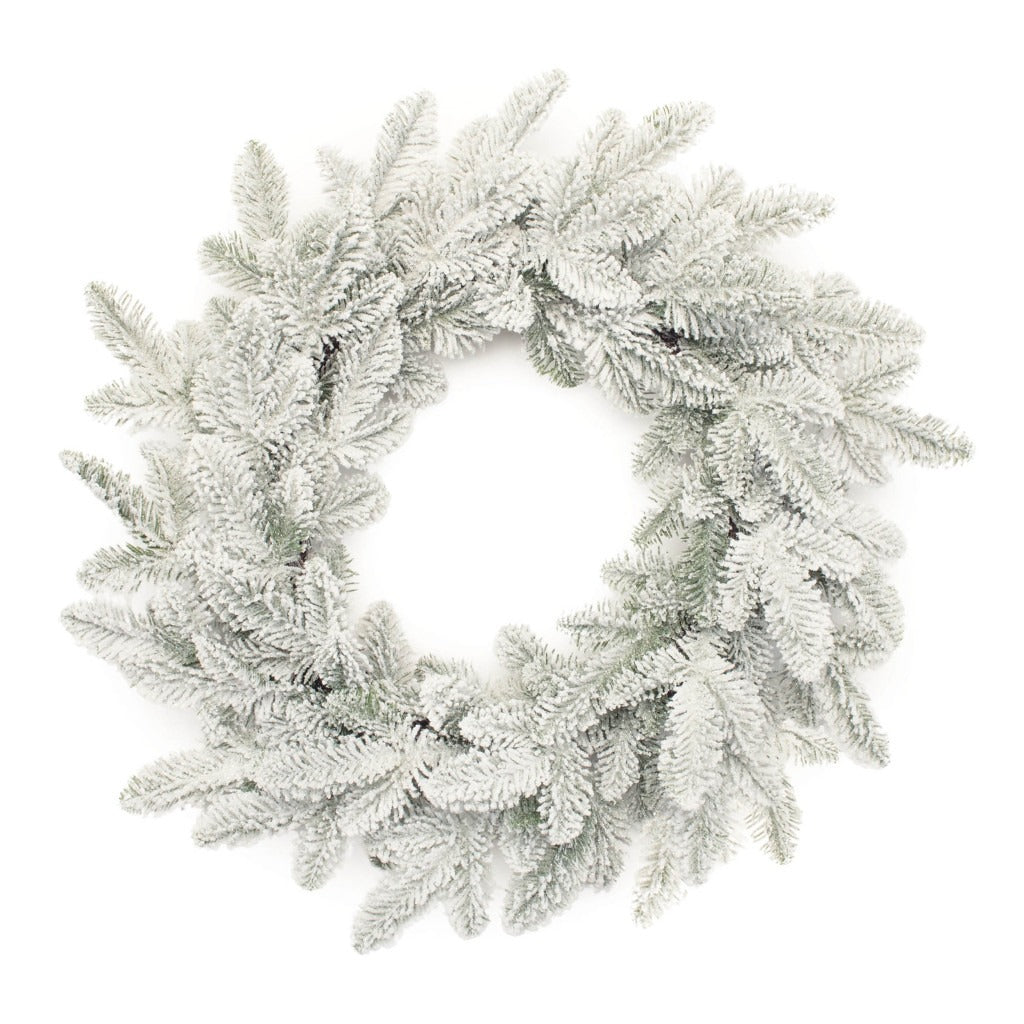 Winter Elegance Eucalyptus Wreath – Festive Flocked Charm | Artificial Holiday Decor | Trufairs