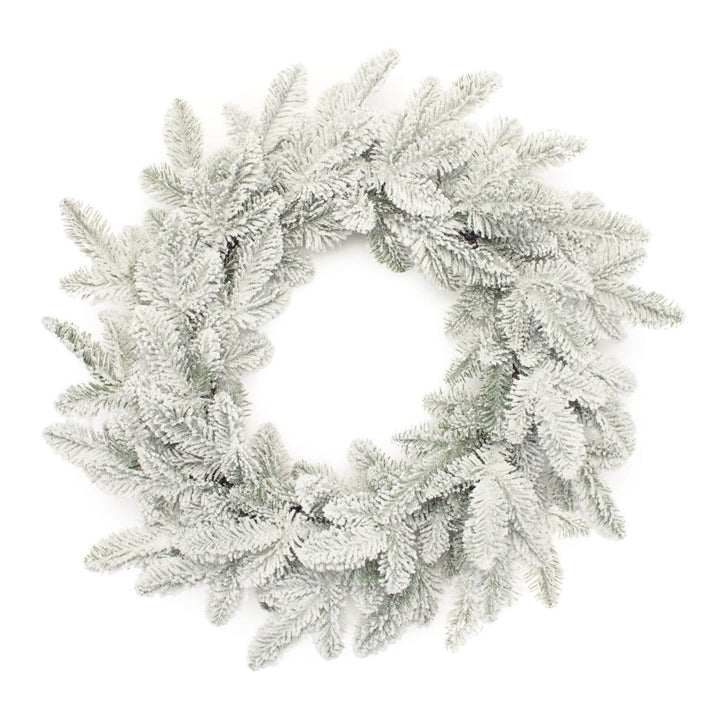 Winter Elegance Eucalyptus Wreath – Festive Flocked Charm | Artificial Holiday Decor | Trufairs