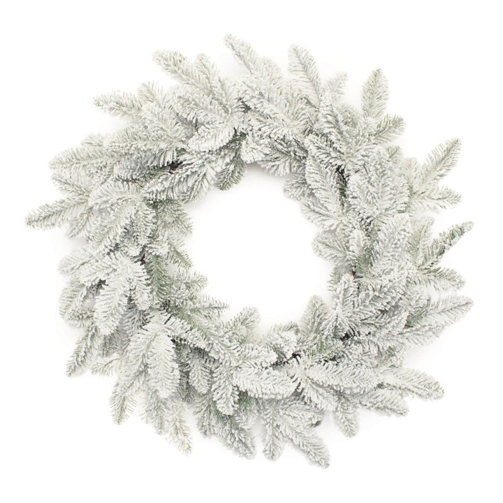 Winter Elegance Eucalyptus Wreath – Festive Flocked Charm | Artificial Holiday Decor | Trufairs