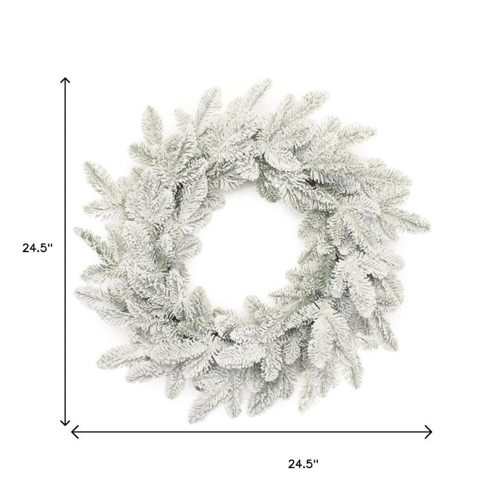 Winter Elegance Eucalyptus Wreath – Festive Flocked Charm | Artificial Holiday Decor | Trufairs