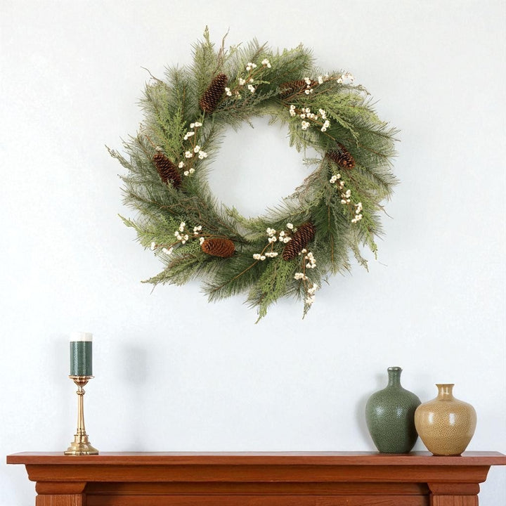 Pinecone Berry Woodland Wreath – Rustic Holiday Accent | Indoor Christmas Decor | Trufairs