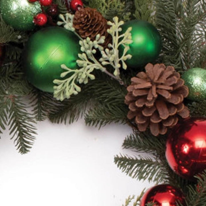 Holiday Magnolia Pine Ornament Wreath – Festive Multicolor Christmas Circle | Indoor Decor | Trufairs