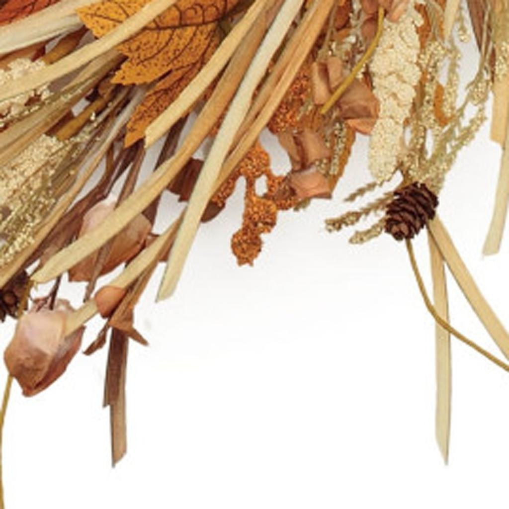 Mixed Fall Harvest Wreath – 25.5" Traditional Thanksgiving Door Decoration | Maple Leaves & Pinecones | Trufairs