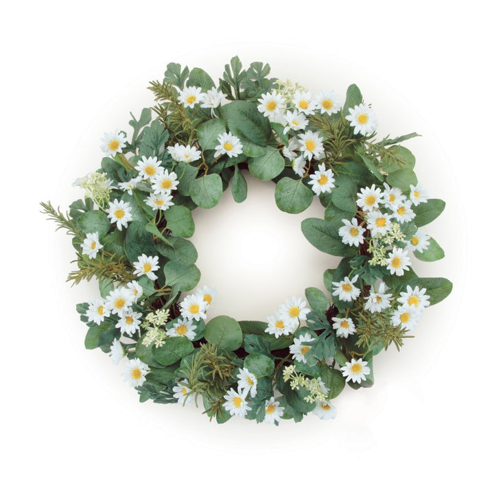 Daisy Fresh Bloom Wreath – Lively Spring Accent | Artificial Decor | Trufairs