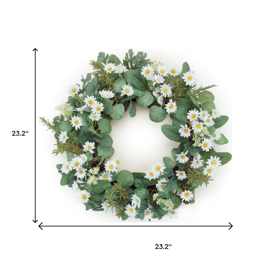 Daisy Fresh Bloom Wreath – Lively Spring Accent | Artificial Decor | Trufairs