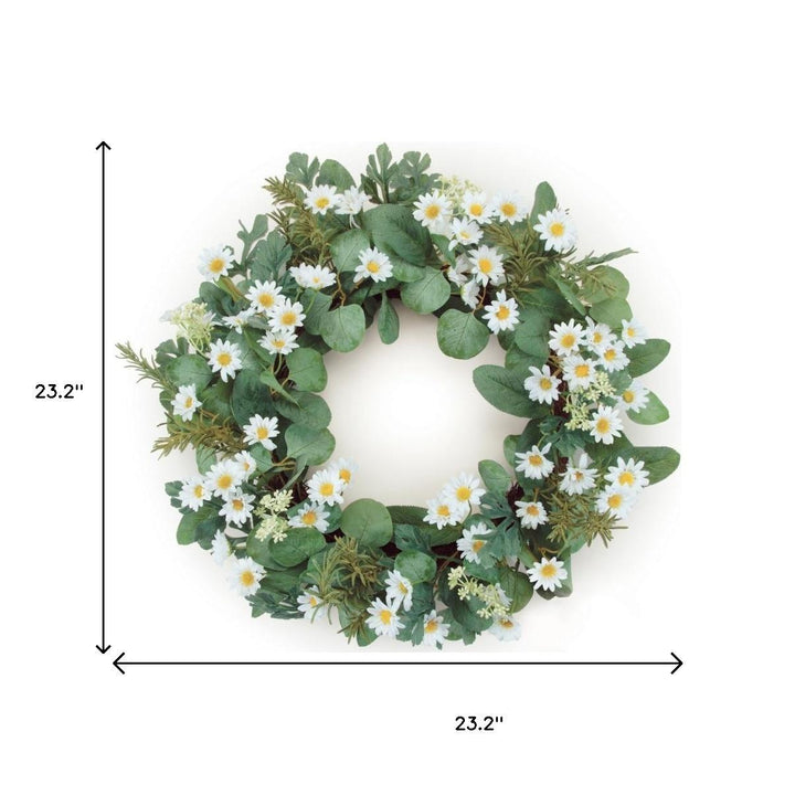 Daisy Fresh Bloom Wreath – Lively Spring Accent | Artificial Decor | Trufairs