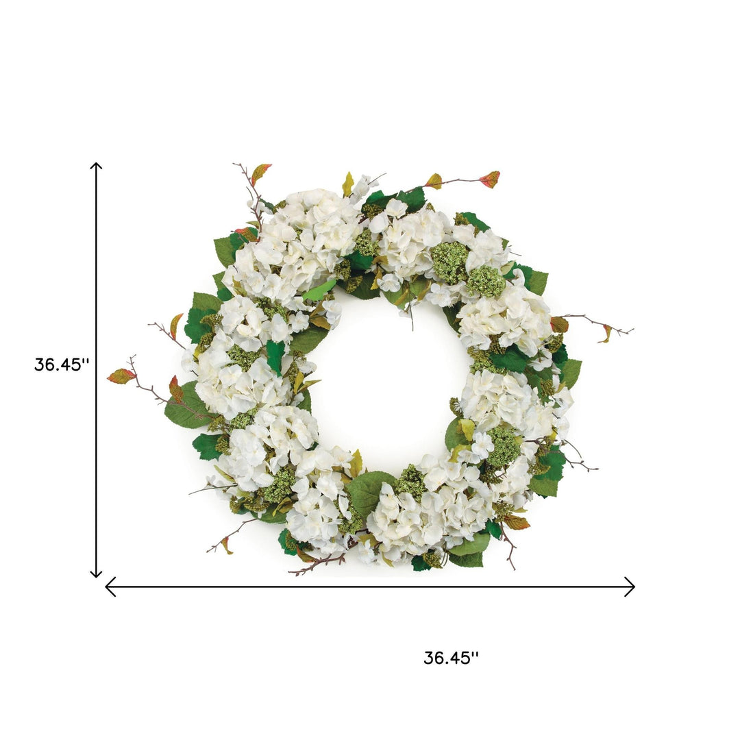 Pine Hydrangea Elegance Wreath – Classic Indoor Freshness | Artificial Circle Decor | Trufairs