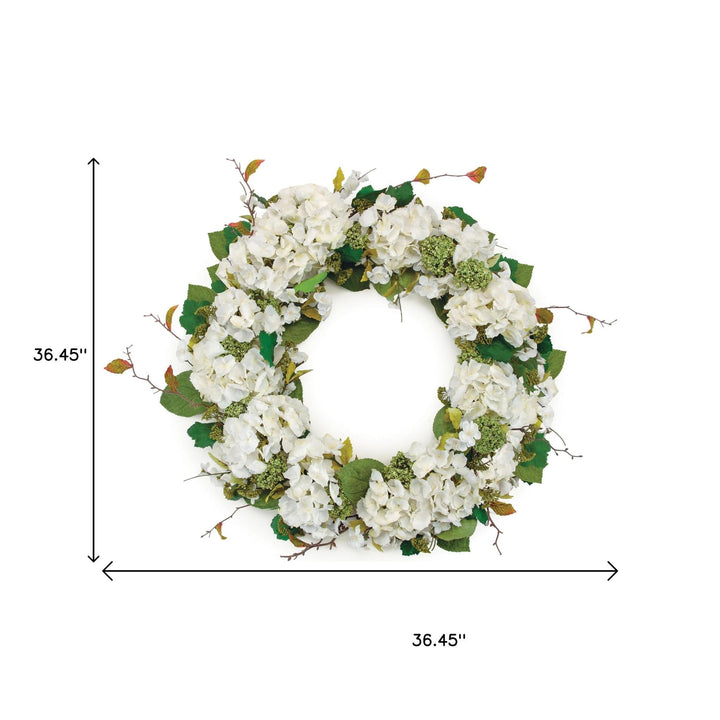 Pine Hydrangea Elegance Wreath – Classic Indoor Freshness | Artificial Circle Decor | Trufairs
