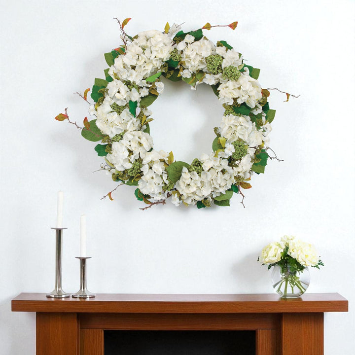 Pine Hydrangea Elegance Wreath – Classic Indoor Freshness | Artificial Circle Decor | Trufairs