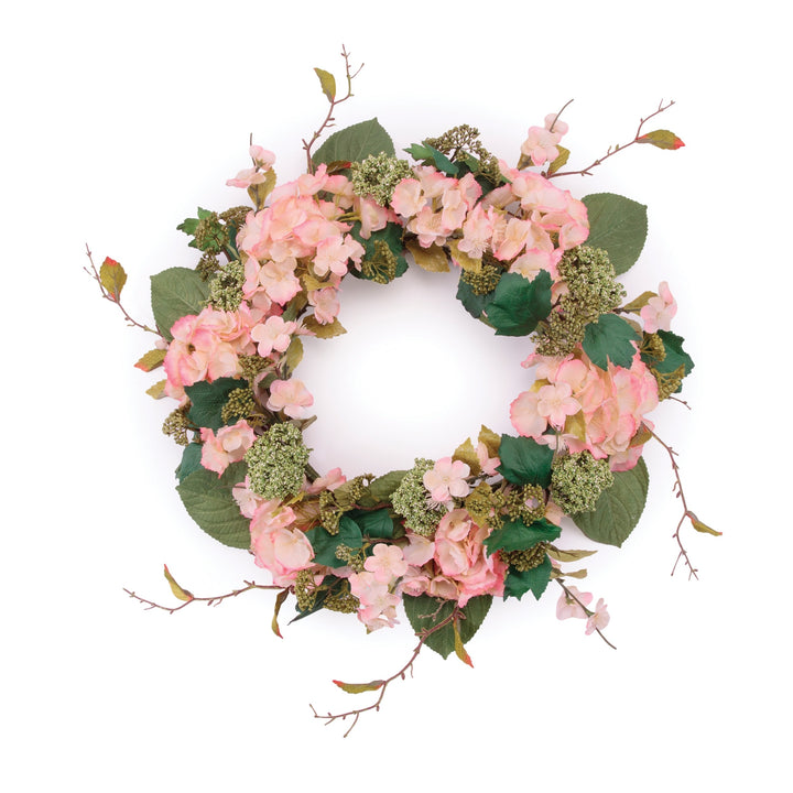Spring Hydrangea Seedum Wreath – Lush Seasonal Elegance | Indoor Floral Decor | Trufairs