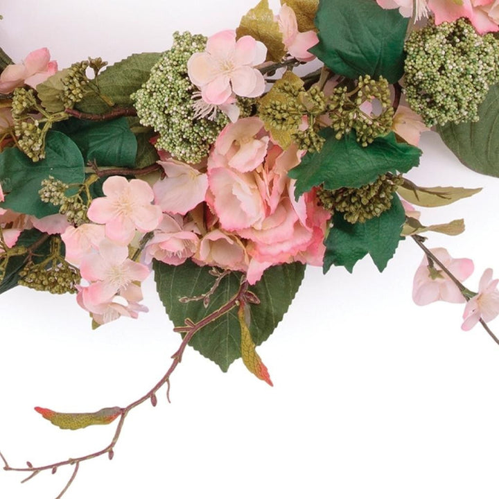 Spring Hydrangea Seedum Wreath – Lush Seasonal Elegance | Indoor Floral Decor | Trufairs