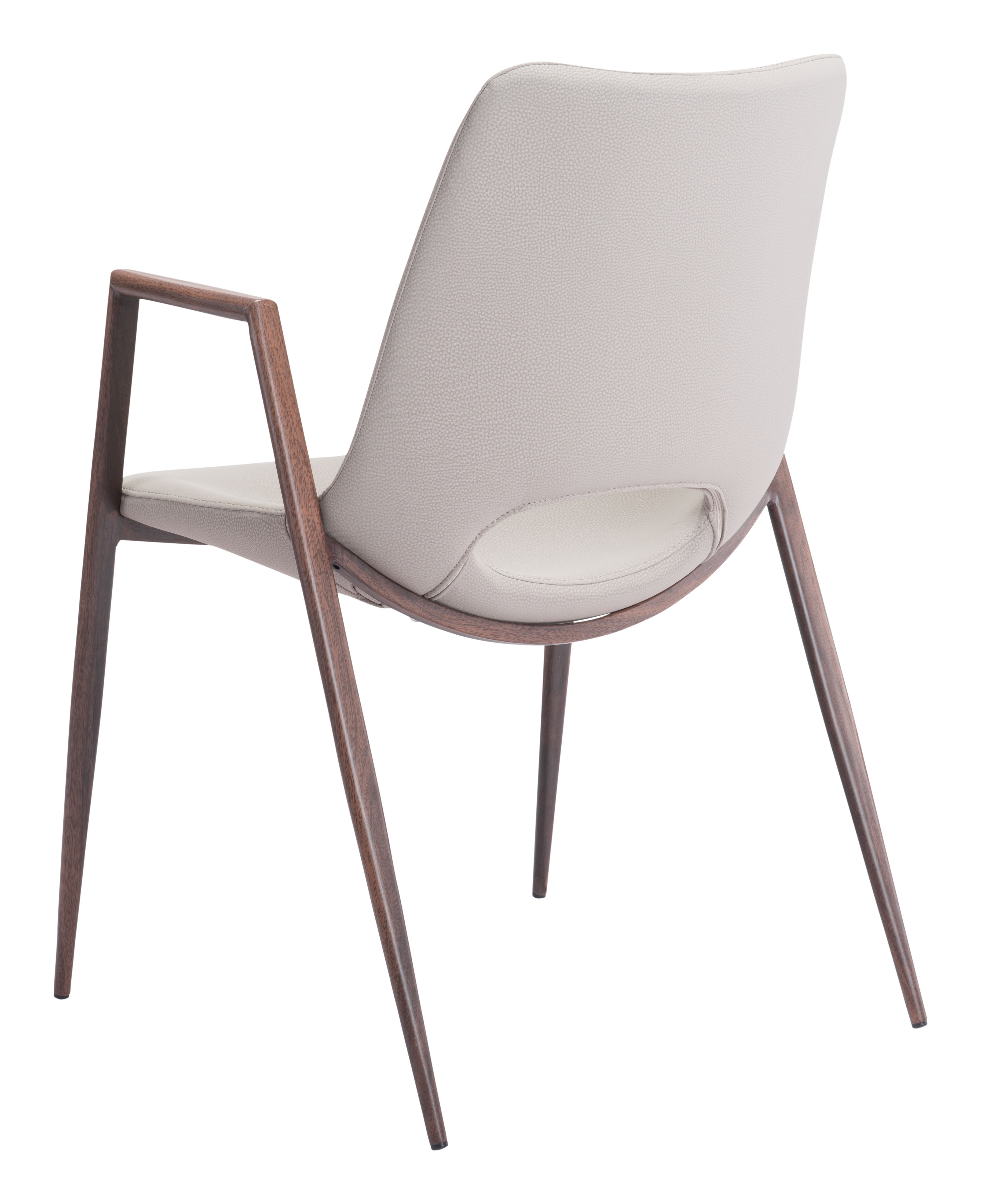 Desi Dining Chair Beige & Walnut