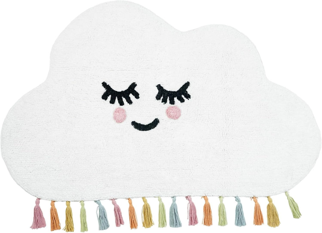 Youthful White Shag Fringe Rug – Hand-Knotted Soft Washable Accent | 2x4 Area Carpet | Trufairs