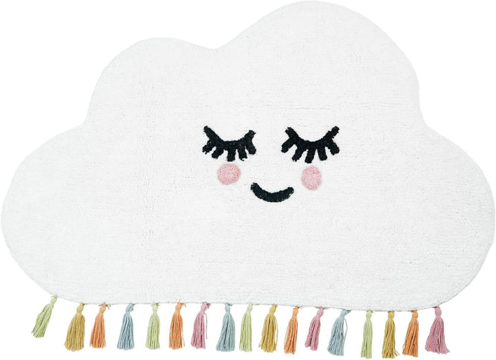 Youthful White Shag Fringe Rug – Hand-Knotted Soft Washable Accent | 2x4 Area Carpet | Trufairs