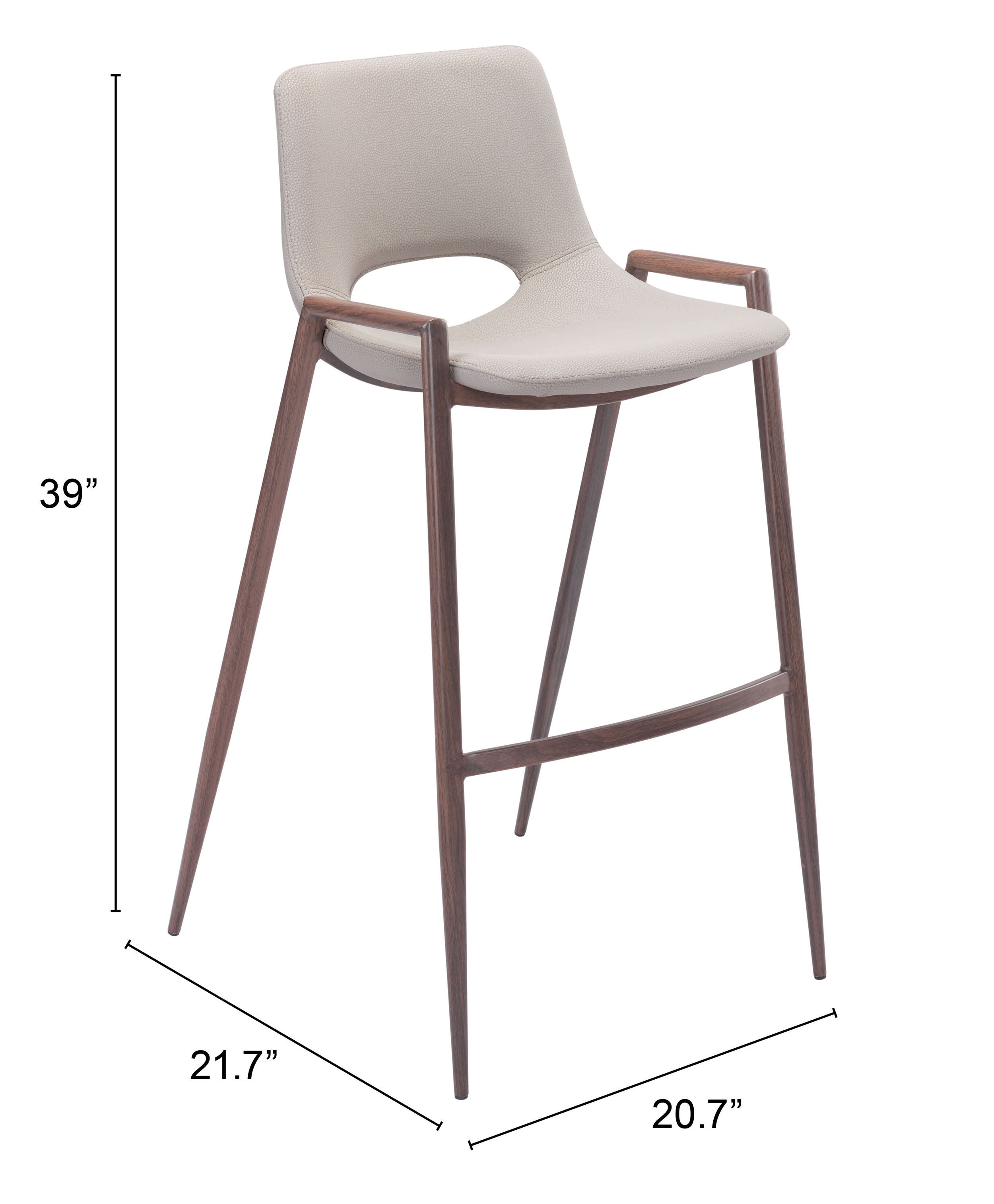 Desi Barstool Beige & Walnut