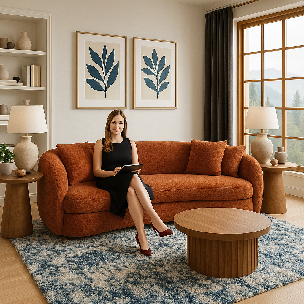 Luxury Curved Boucle Sectional - 5 Seater Half Moon Sofa for Cozy Modern Living Spaces