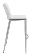 Ace Barstool White & Silver