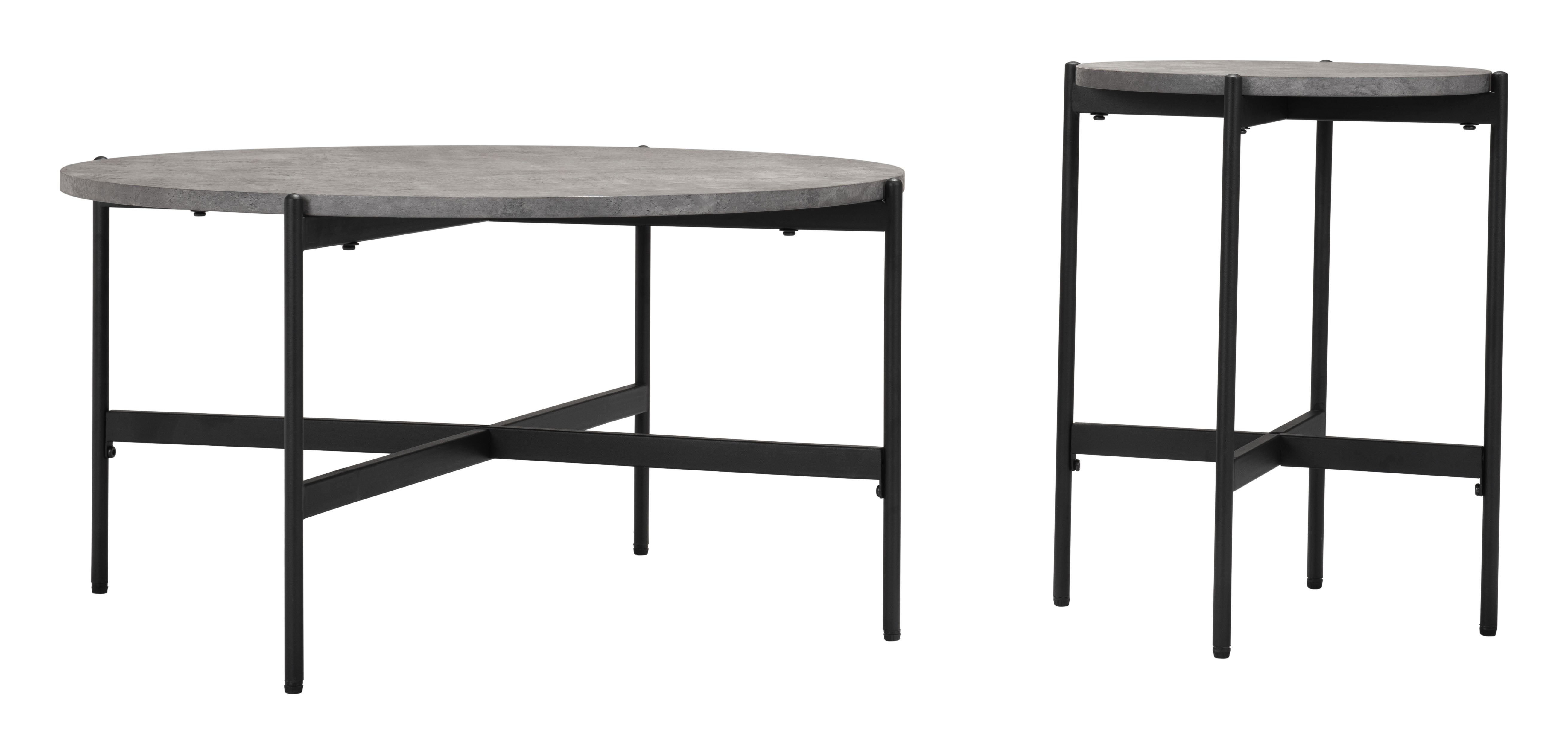 Malo Coffee Table Set (2-Piece) Gray & Black