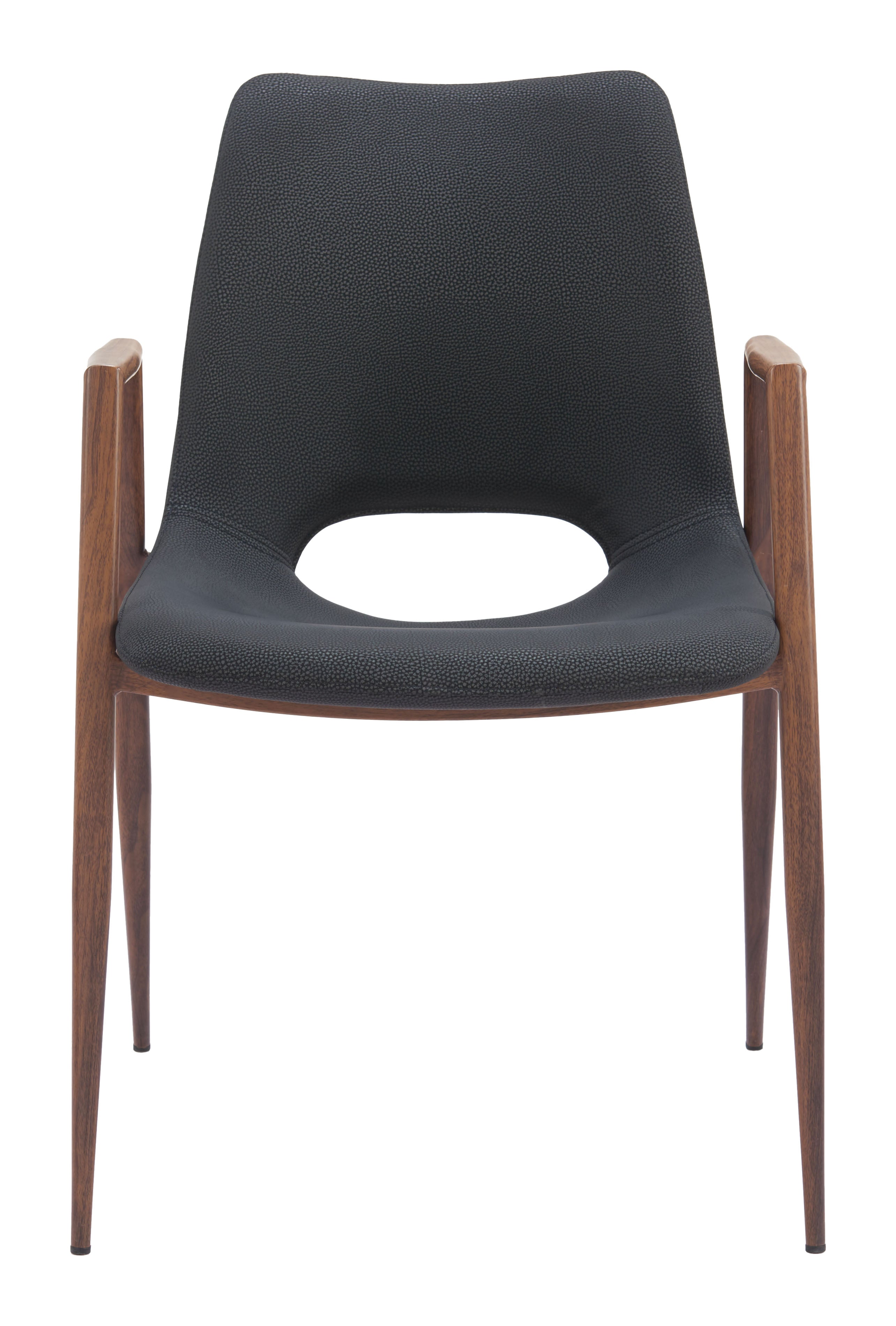 Desi Dining Chair Black & Walnut