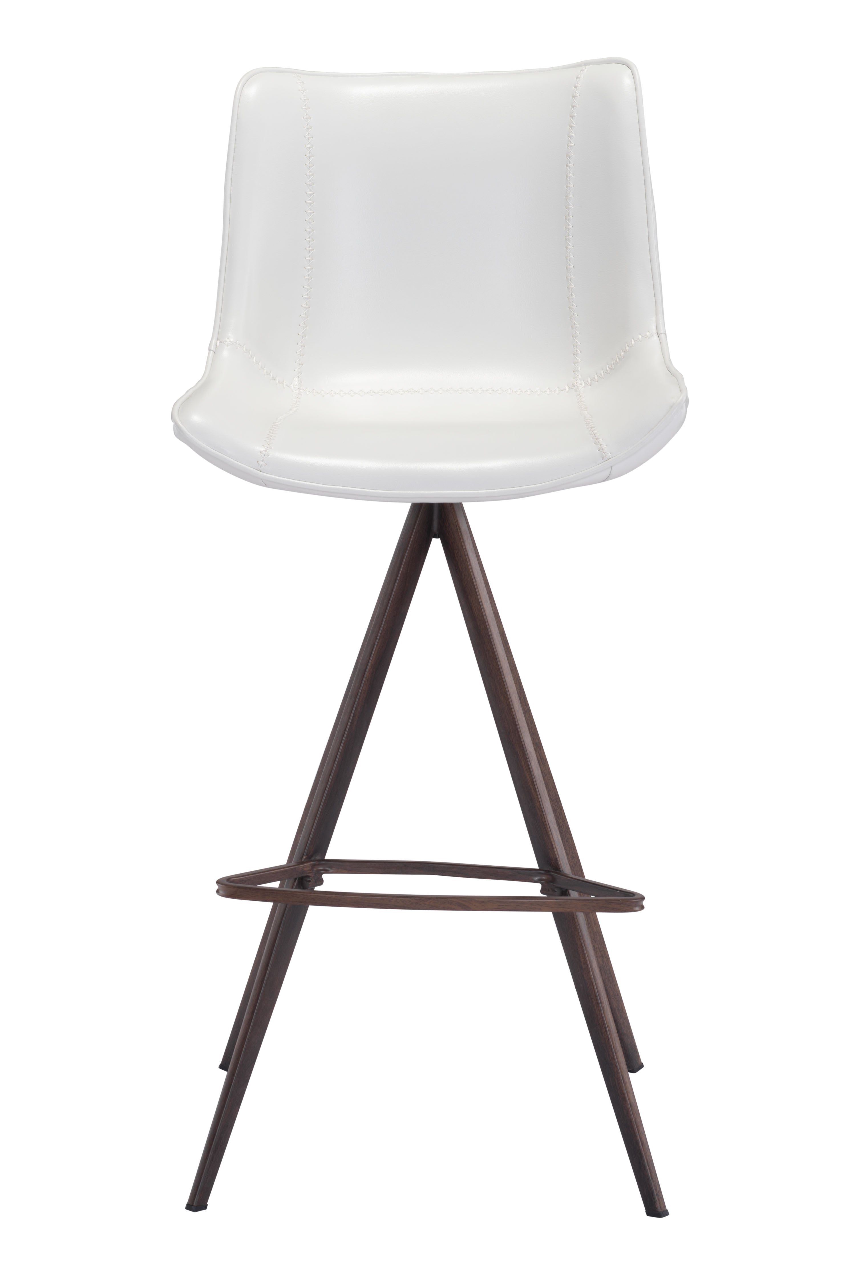 Aki Barstool White & Walnut