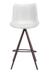 Aki Barstool White & Walnut