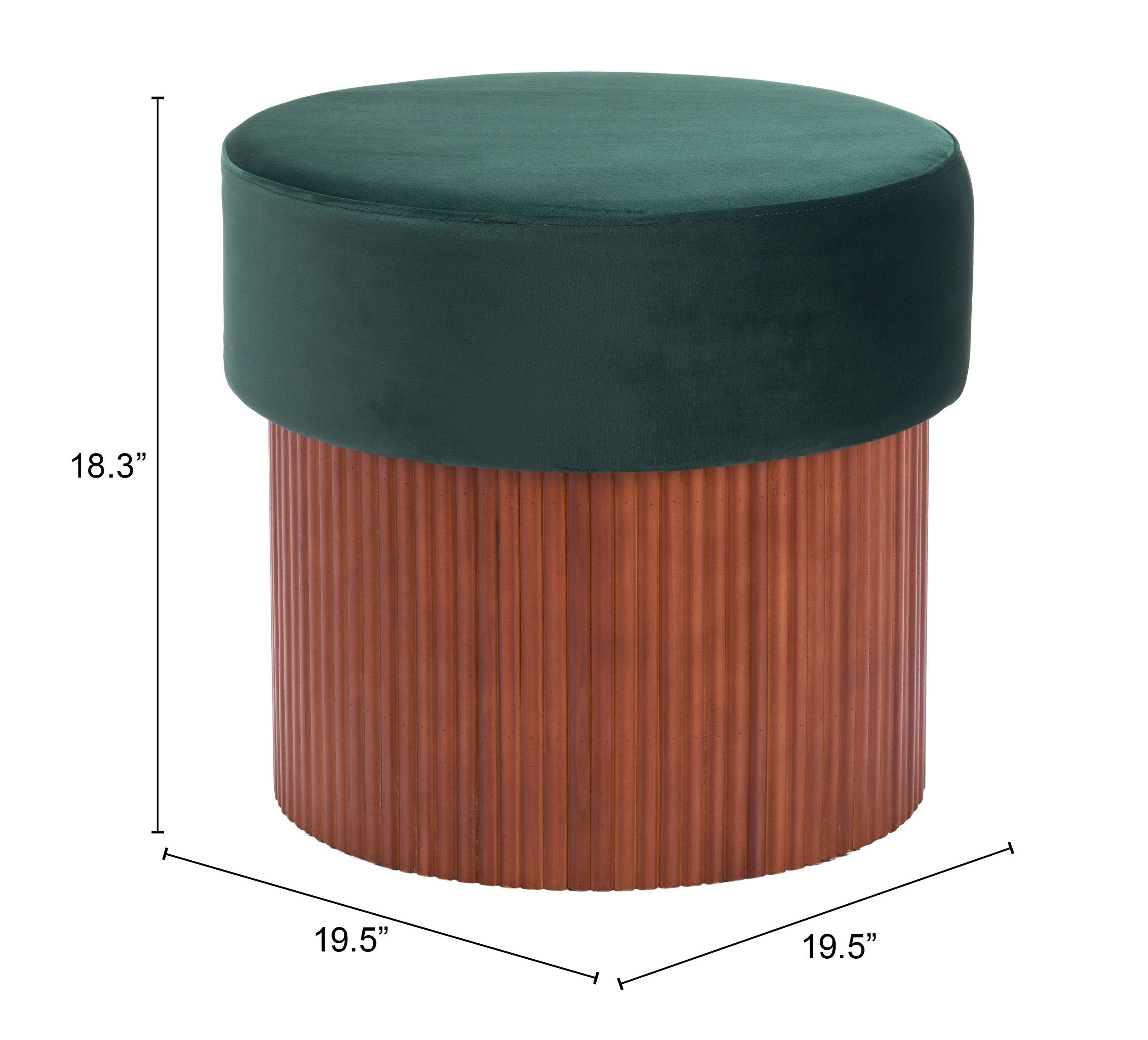 Boto Storage Ottoman Green