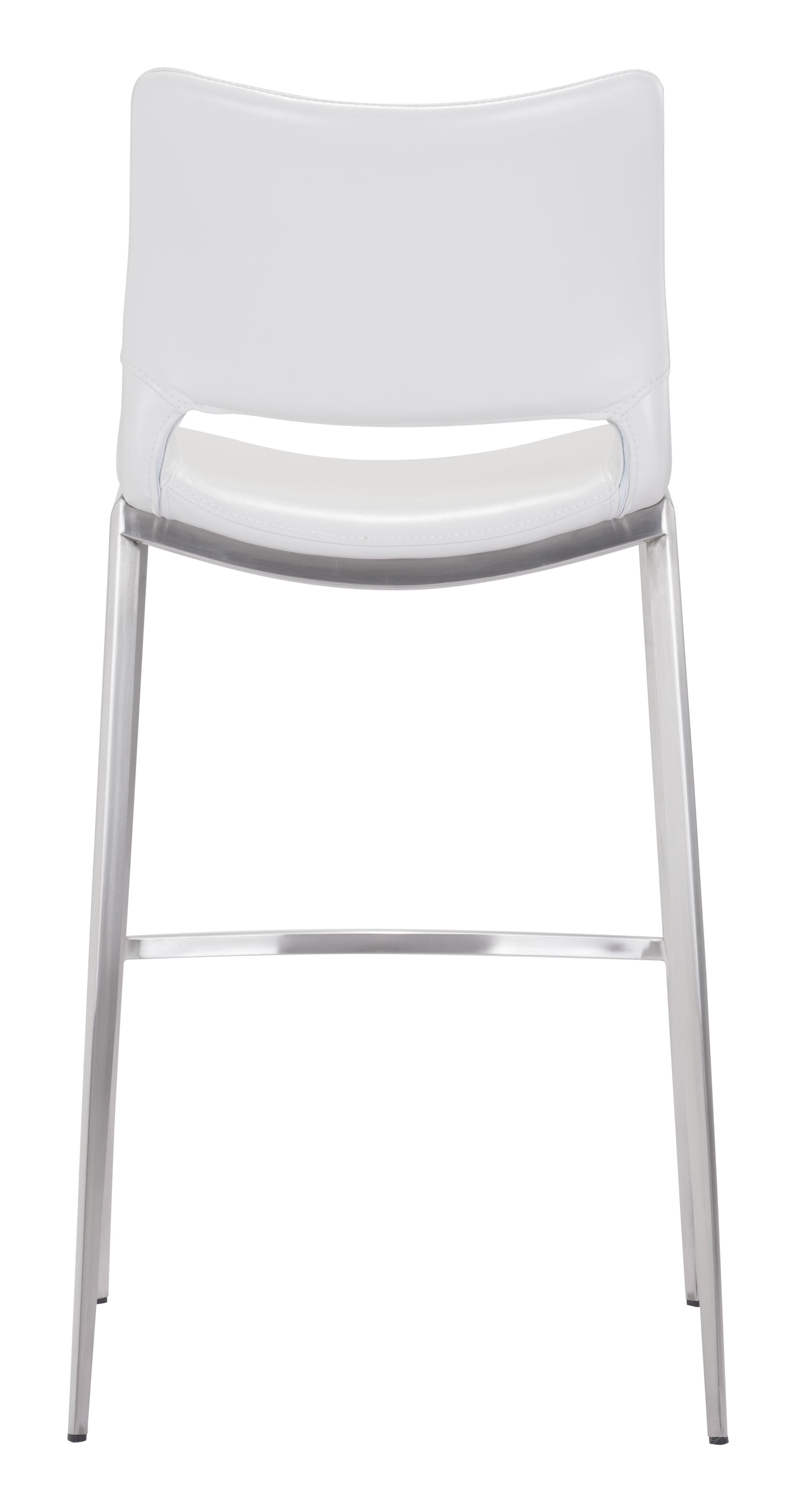 Ace Barstool White & Silver