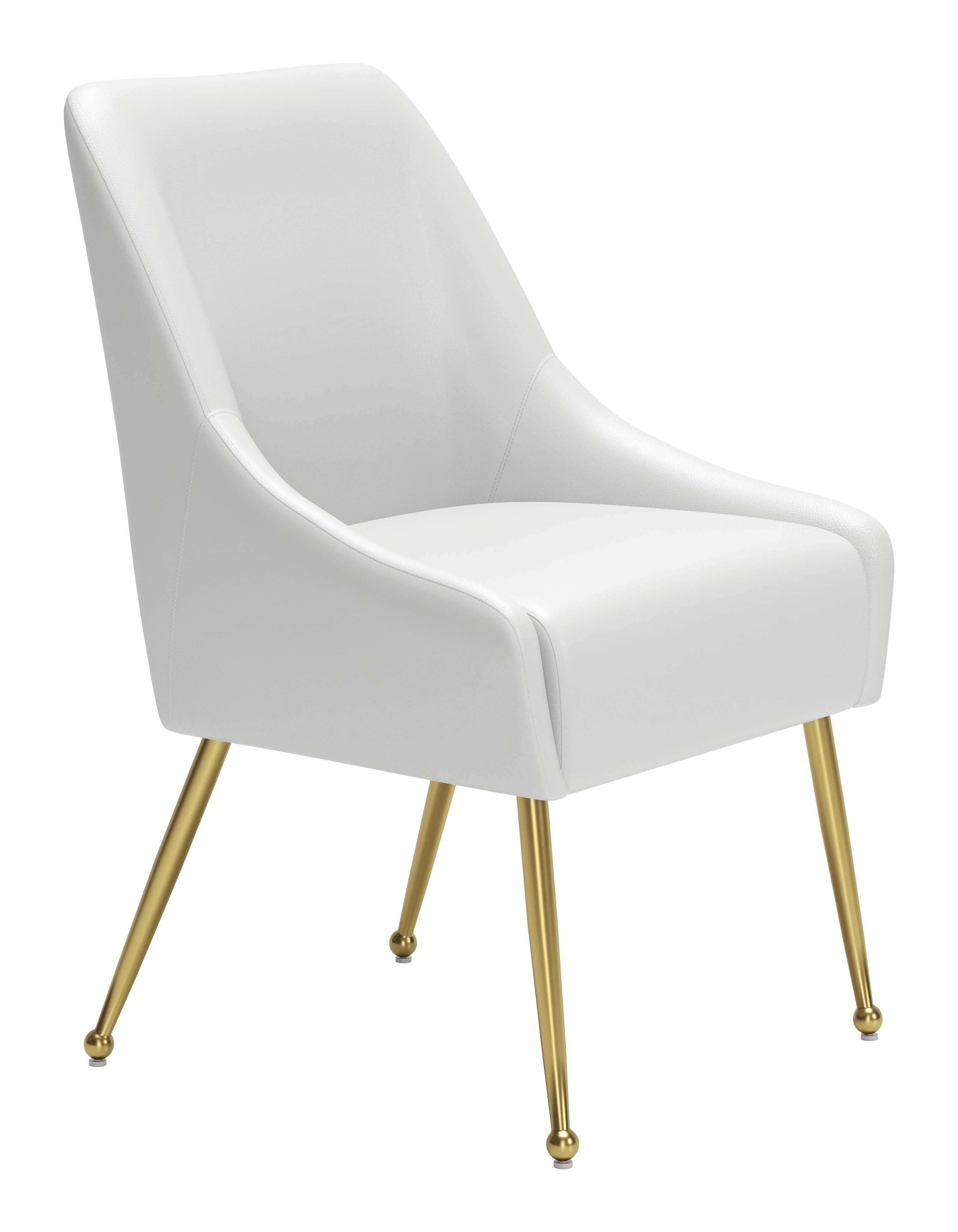 Maxine Dining Chair White & Gold