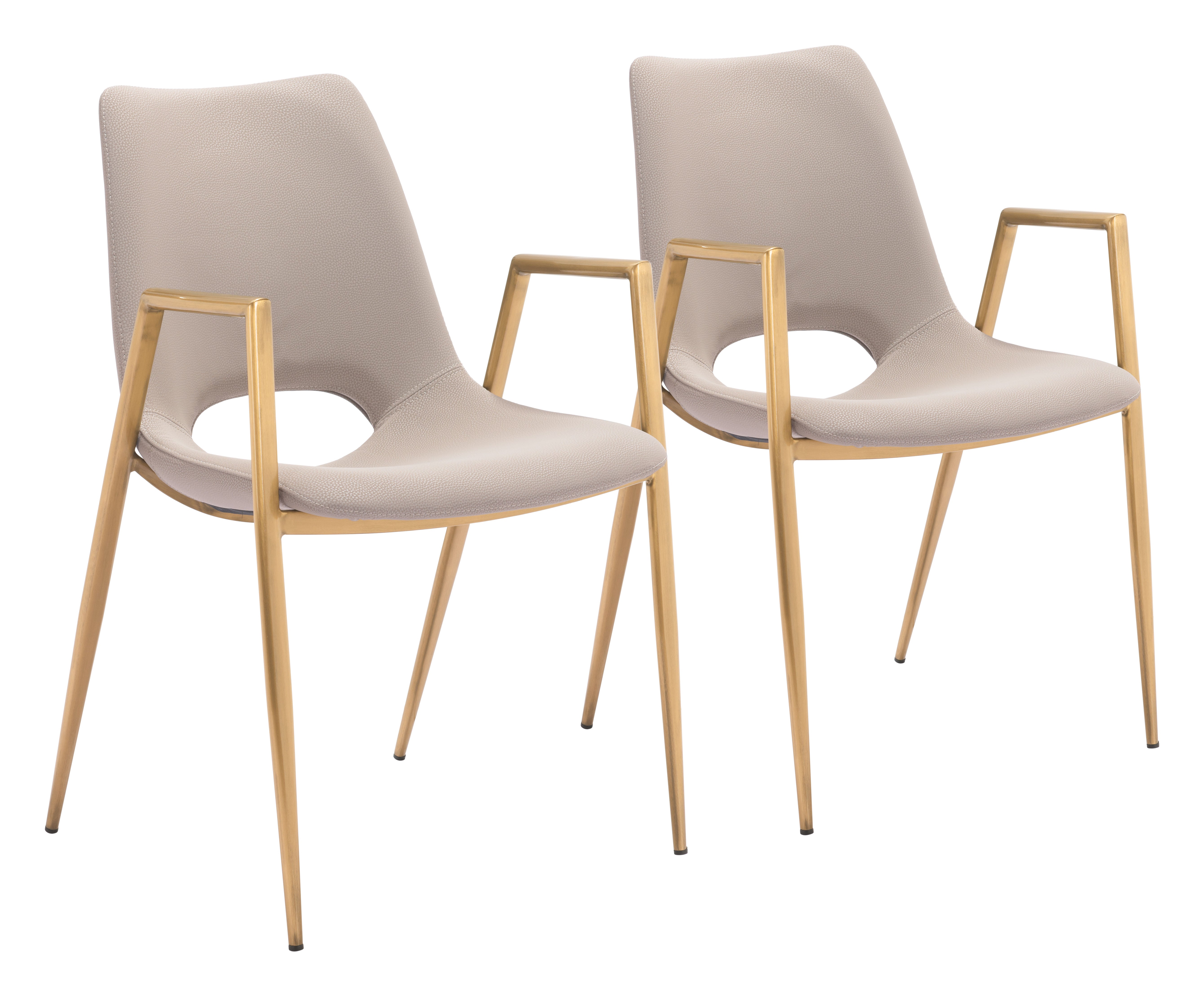 Desi Dining Chair Beige & Gold