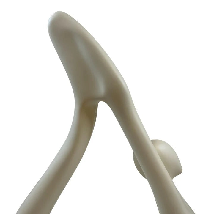 Yoga White Sculpture -Exclusive Yoga White Sculpture with Gray Base - Premium 59" Floor Art collection   Gray Base