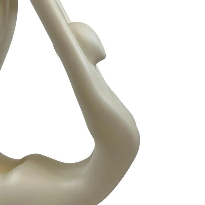 Yoga White Sculpture -Exclusive Yoga White Sculpture with Gray Base - Premium 59" Floor Art collection   Gray Base