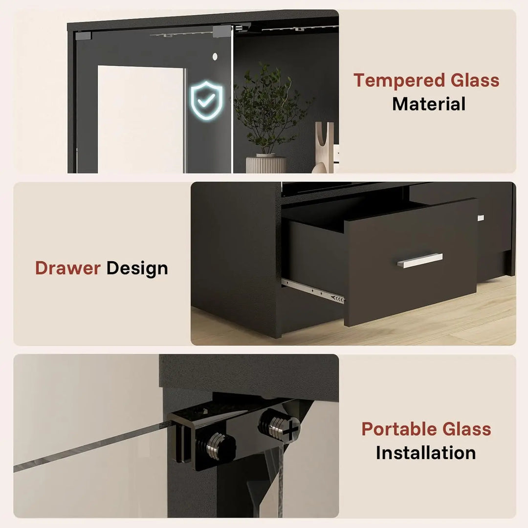 67 Inch Glass Display Cabinet