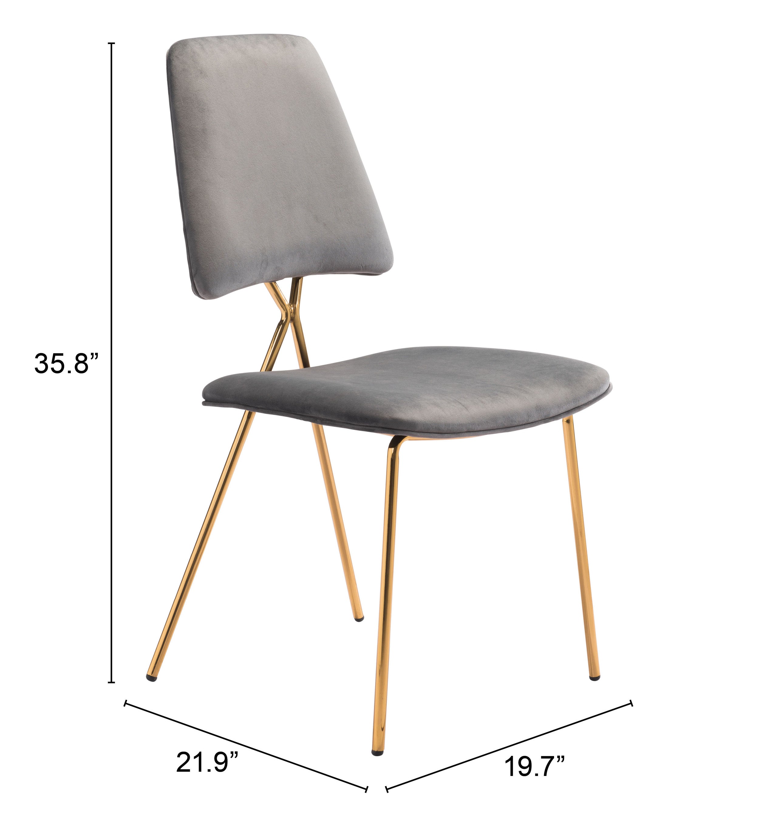 Chloe Dining Chair Gray & Gold