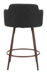 Kono Swivel Counter Stool Black & Walnut