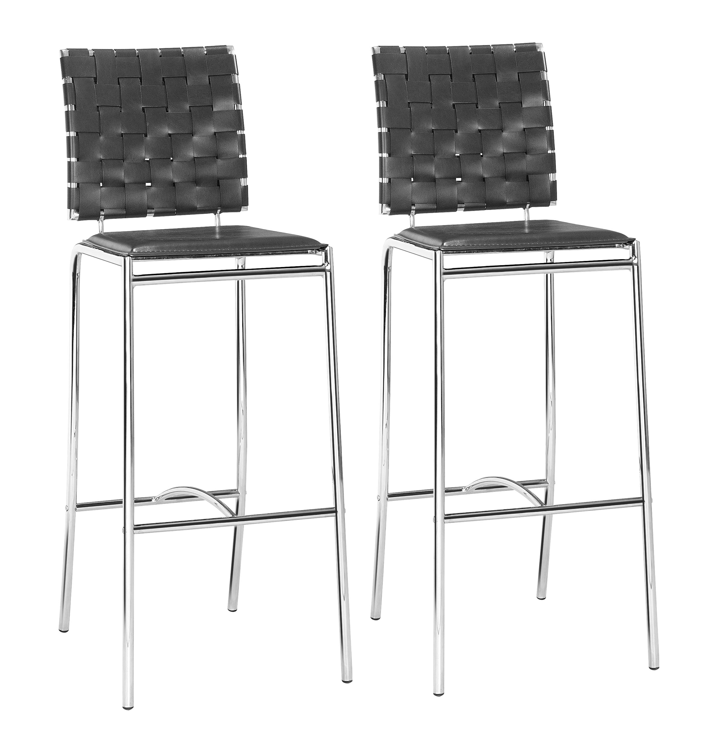 Criss Cross Barstool (Set of 2) Black