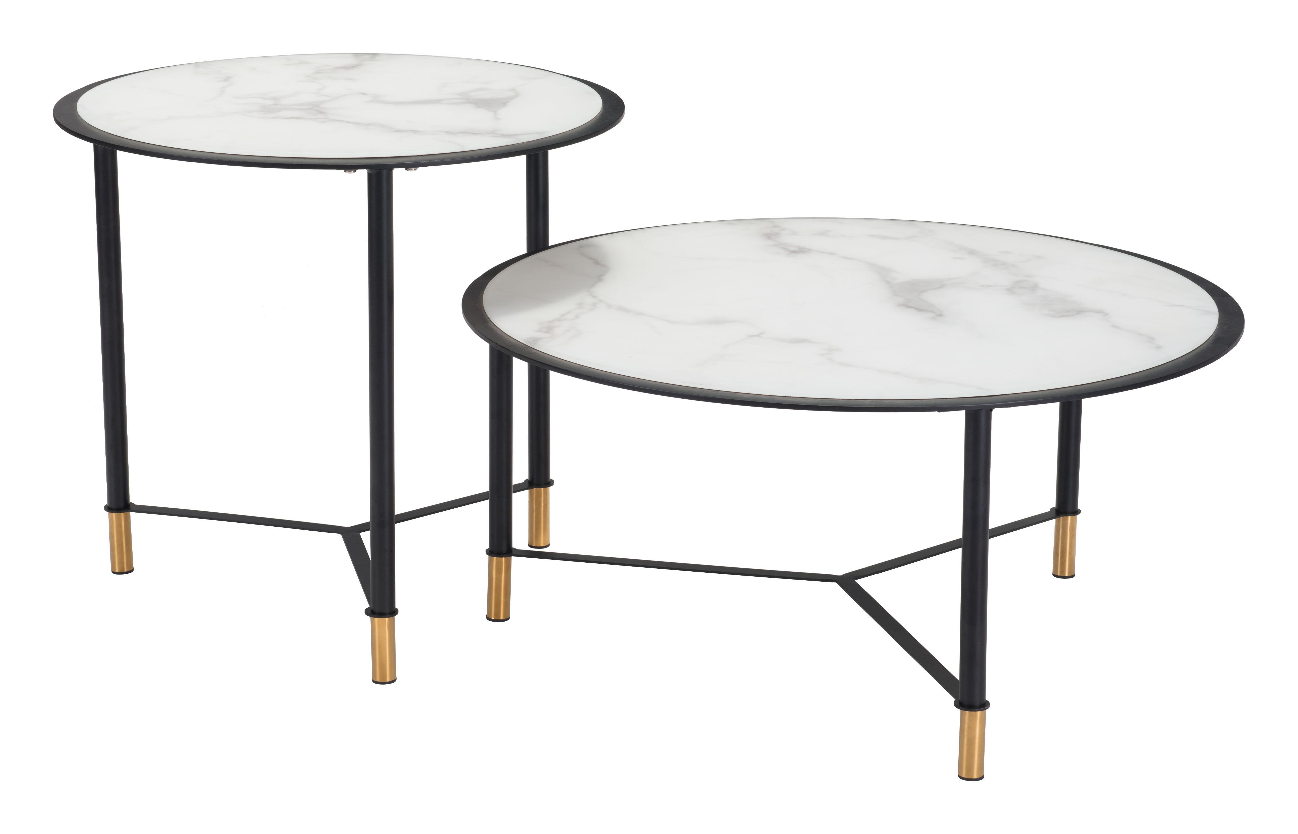 Davis Coffee Table Set White & Black