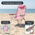 17" Big & Tall Oversized Beach Chairs 2-Pack – Heavy Duty Folding Outdoor Seating - 6