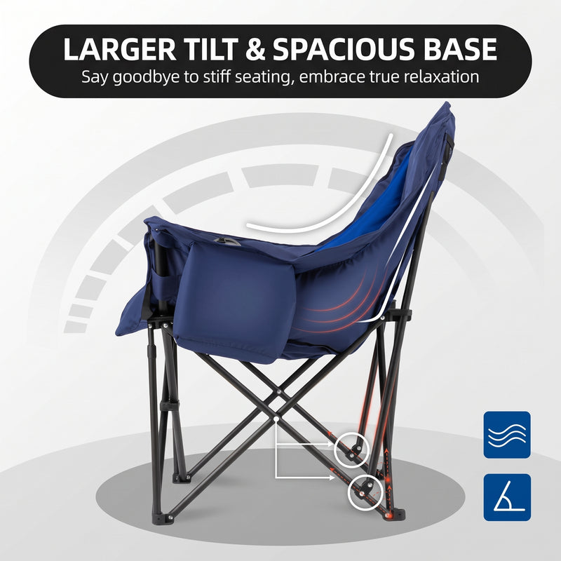 Oversized Camping Chairs 2 Pack – Extra-Large Folding Outdoor Chairs, Padded - 6