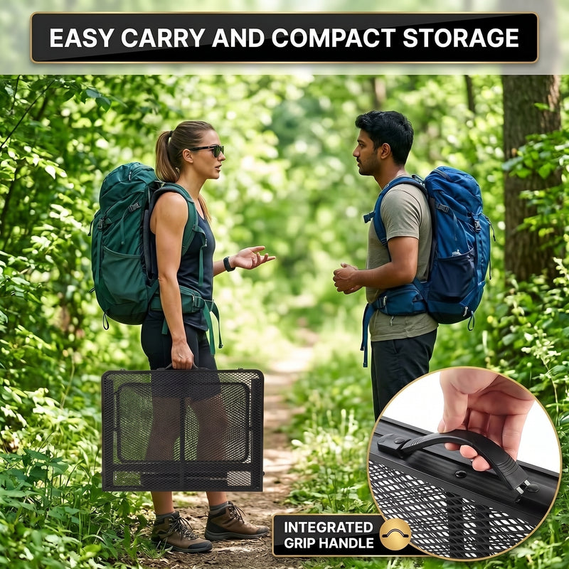Foldable Camping Table Collapsible Picnic Aluminum Alloy Grill Stand - 6
