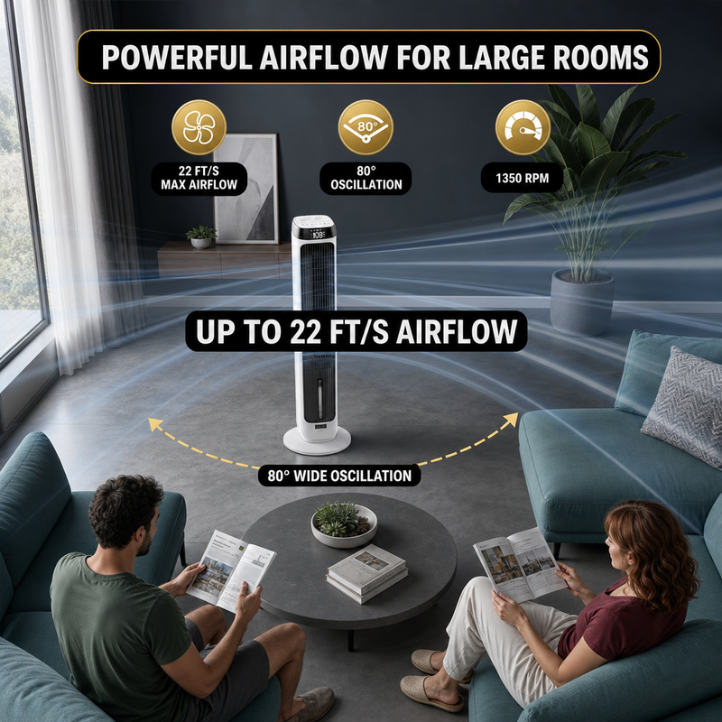 3-in-1 Evaporative Air Cooler Tower Fan with Remote Control - 6