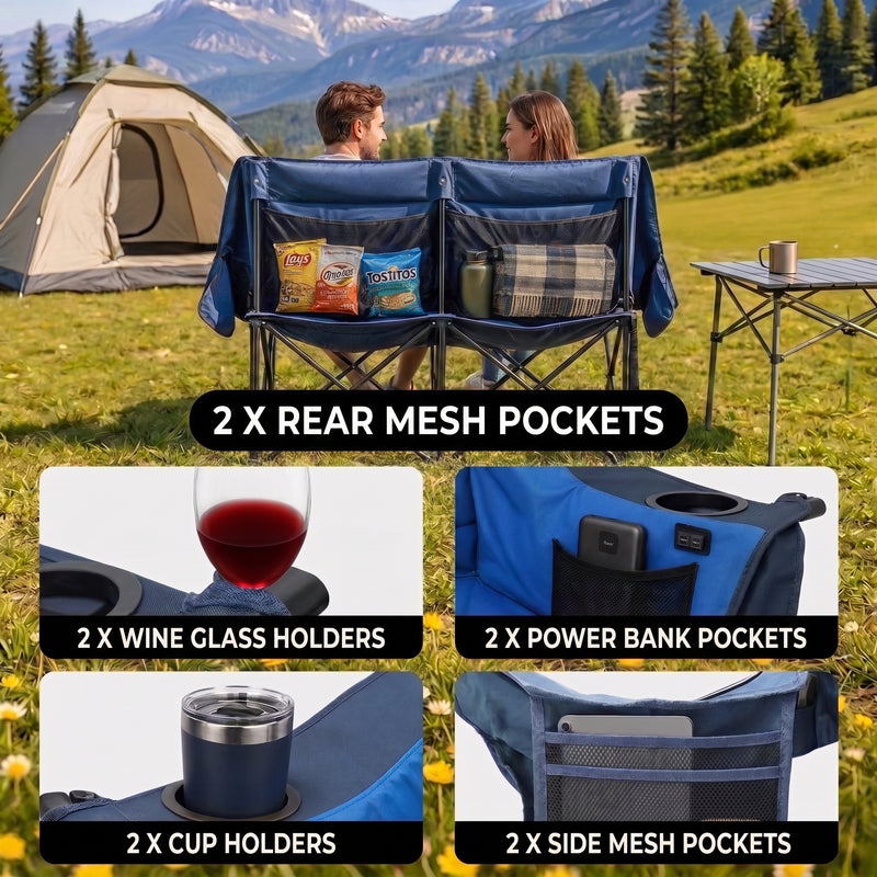 Heated Camping Chair – Single Chair & Double Loveseat Options - 6