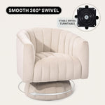 Swivel Accent Chair with Storage, 360 Degree Velvet Small Accent Chair, No Assembly Comfy Bedroom Chair for Living Room, Reading, Dressing Room - 6