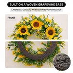 SUNFLOWER WREATH FOR FRONT DOOR – SUMMER FLORAL PORCH DÉCOR - 6