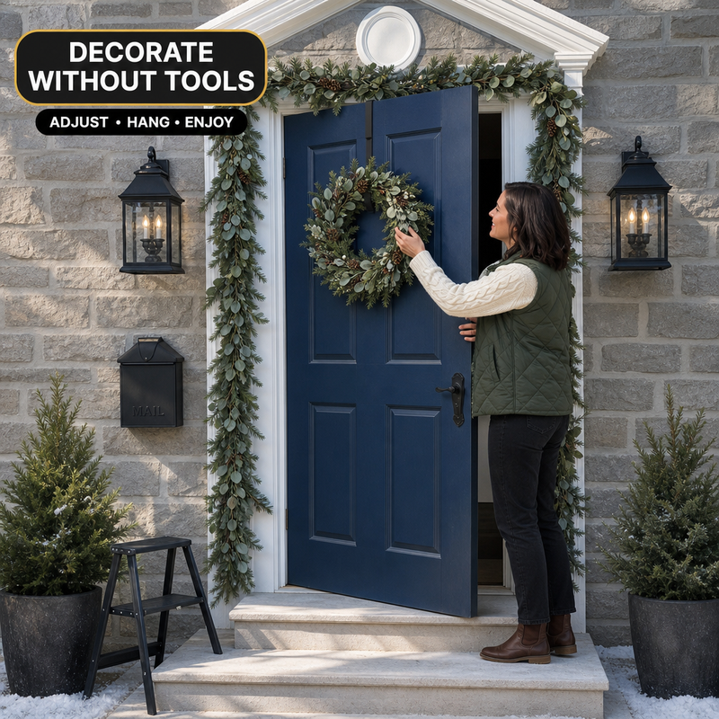 Fall Wreath for Front Door – Artificial Autumn Wreath with Pumpkins, Sunflowers & Peonies, 22 Inch, Farmhouse Harvest Décor for Porch, Wall & Thanksgiving - 6